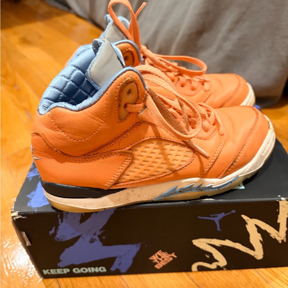 Nike Kids' Jordan 5 Retro Vibrant Orange Sneakers- Dj khaled